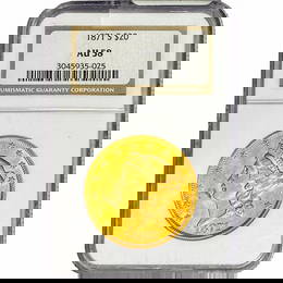 1871-S $20 Gold Double Eagle NGC AU58