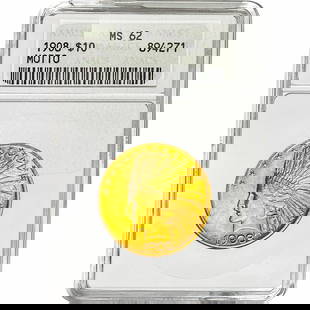 1908 $10 Gold Eagle ANACS MS62 Motto: 1908 $10 Gold Eagle ANACS MS62 Motto