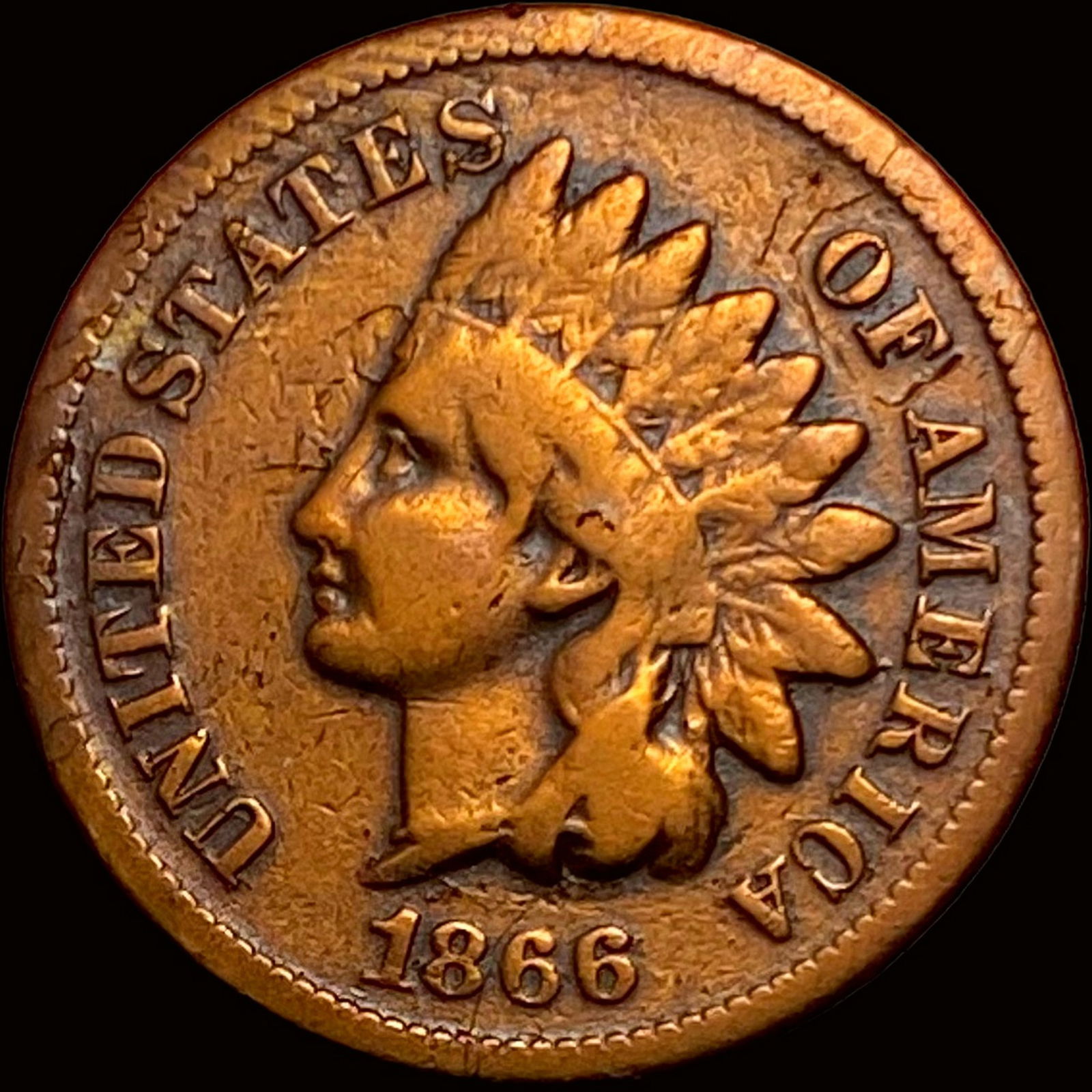 1866 Indian Head Cent NICELY CIRCULATED (1 of 2)