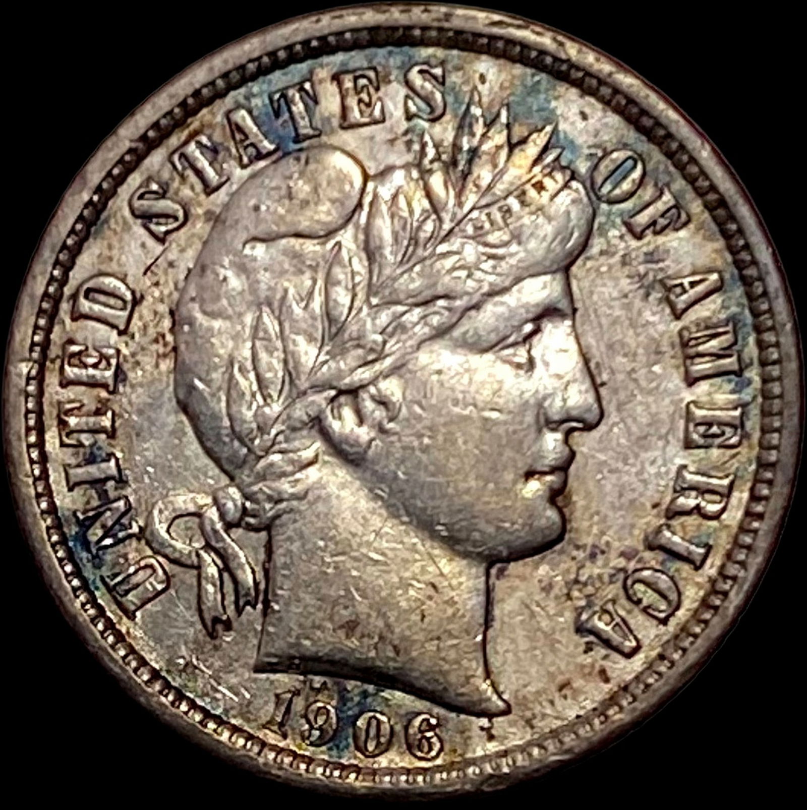 1906-S Silver Barber Dime CLOSELY UNCIRCULATED (1 of 2)