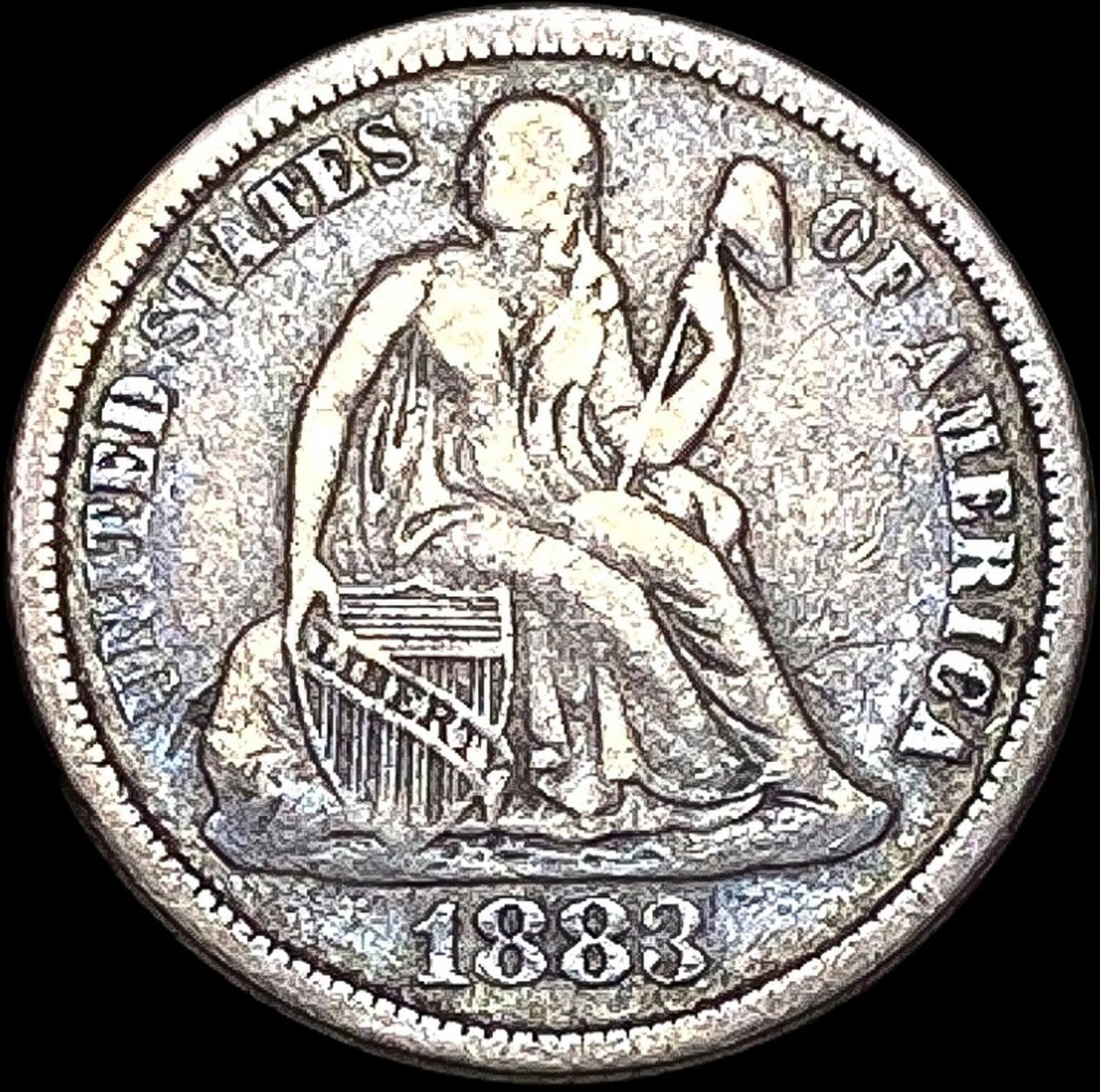 1883 Seated Liberty Dime NEARLY UNCIRCULATED: 1883 Seated Liberty Dime NEARLY UNCIRCULATED
