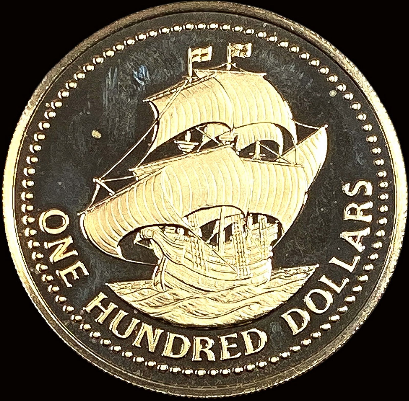 1975 Barbados Gold $100 350th Anniv.GEM PF .0998oz (1 of 2)