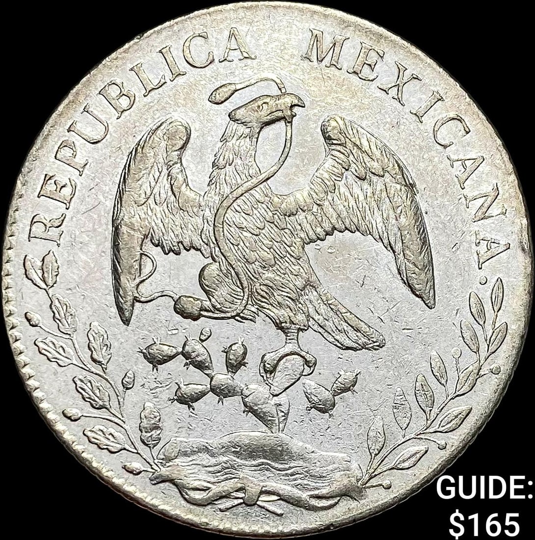 1896Go RS Mexico Silver 8 Reales Cap and Rays CHOICE AU: 1896Go RS Mexico Silver 8 Reales Cap and Rays CHOICE AU