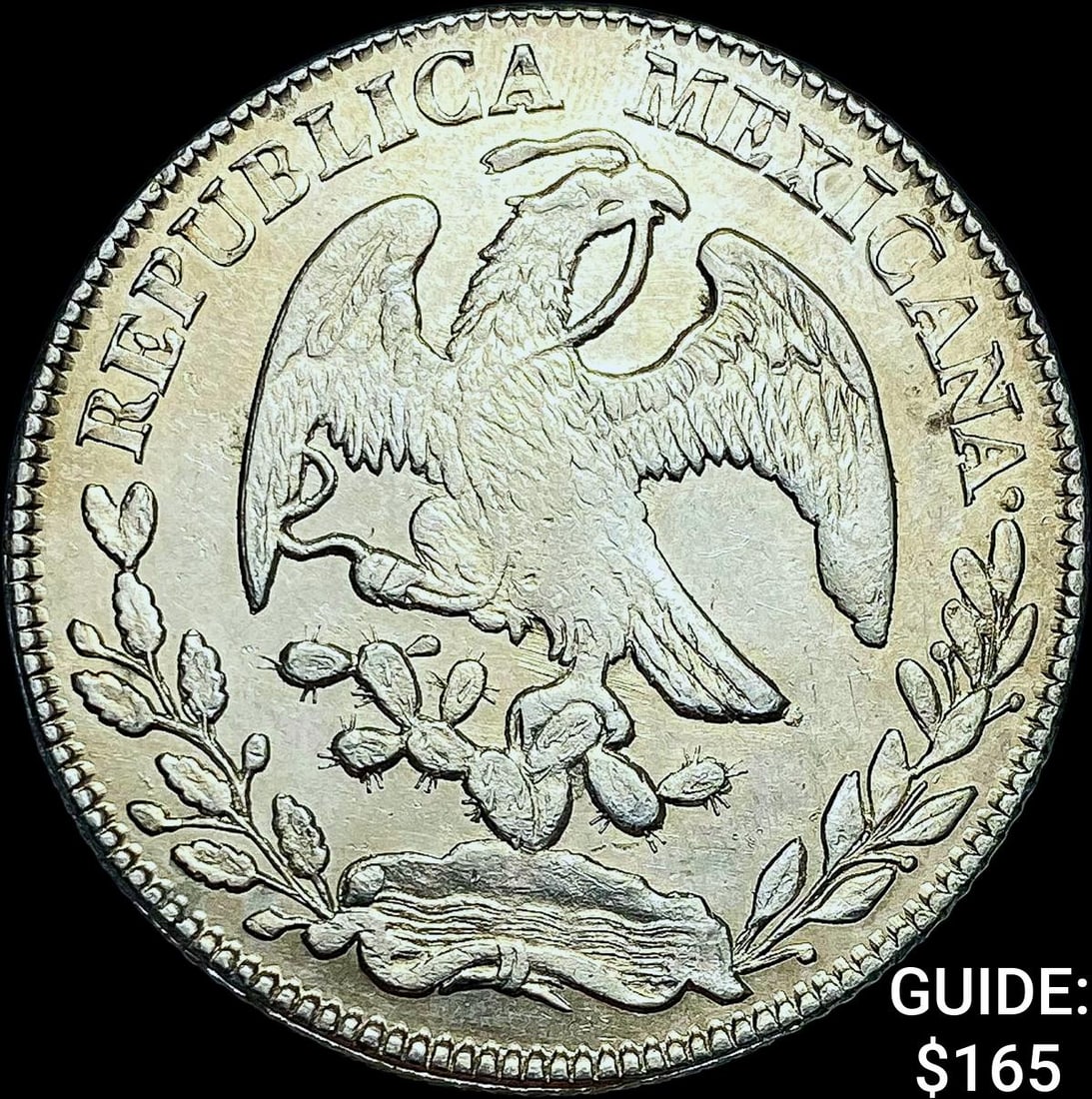 1877Zs JS Mexico Silver 8 Reales Cap and Rays CHOICE AU: 1877Zs JS Mexico Silver 8 Reales Cap and Rays CHOICE AU