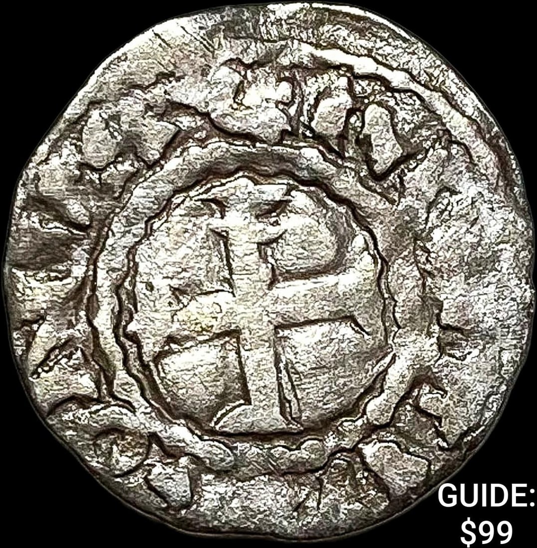 1150-1200 AD France Abbey of St.Martin Silver Denier NEARLY UNCIRCULATED (1 of 2)