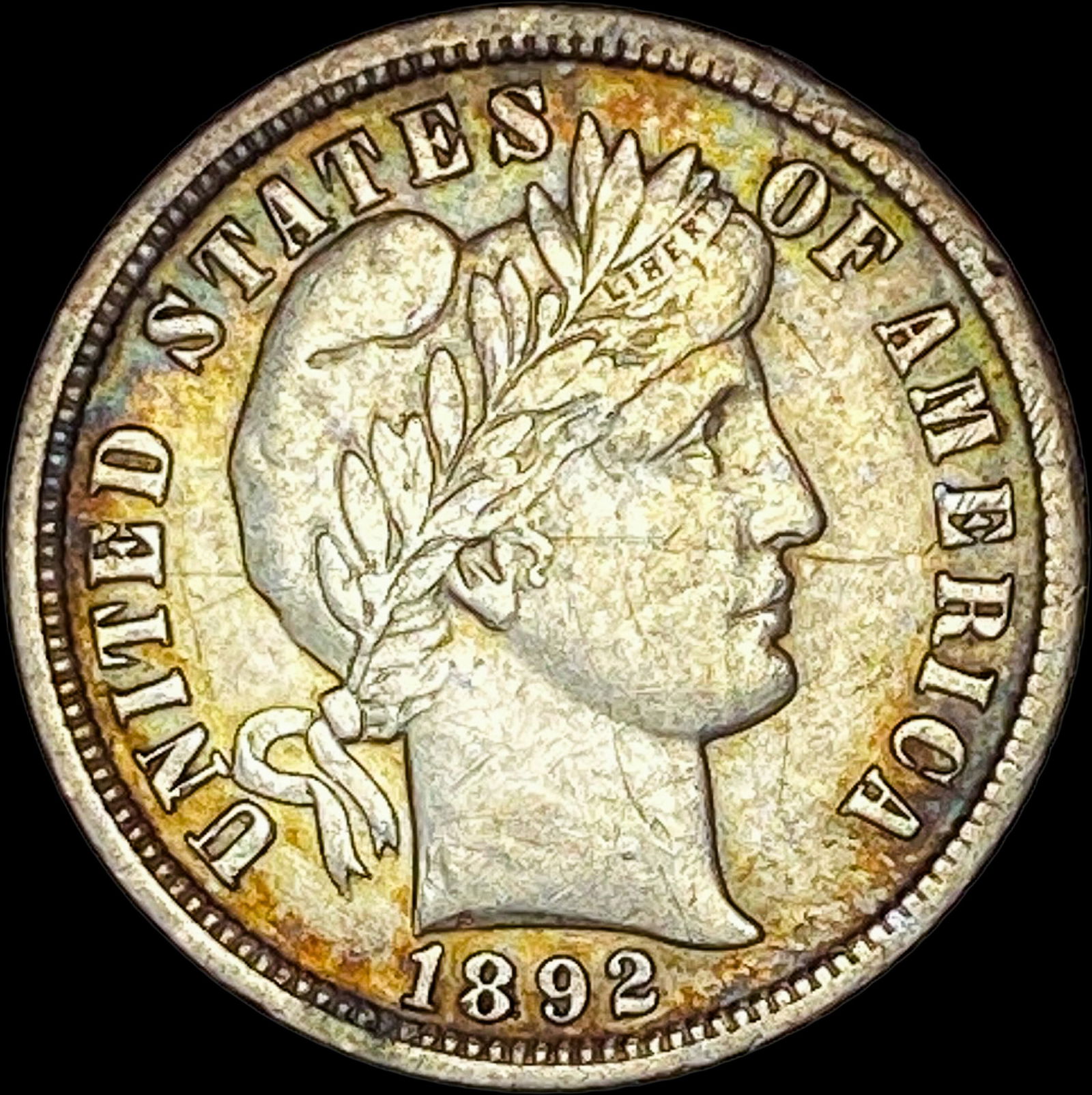 1892-O Silver Barber Dime CLOSELY UNCIRCULATED (1 of 2)