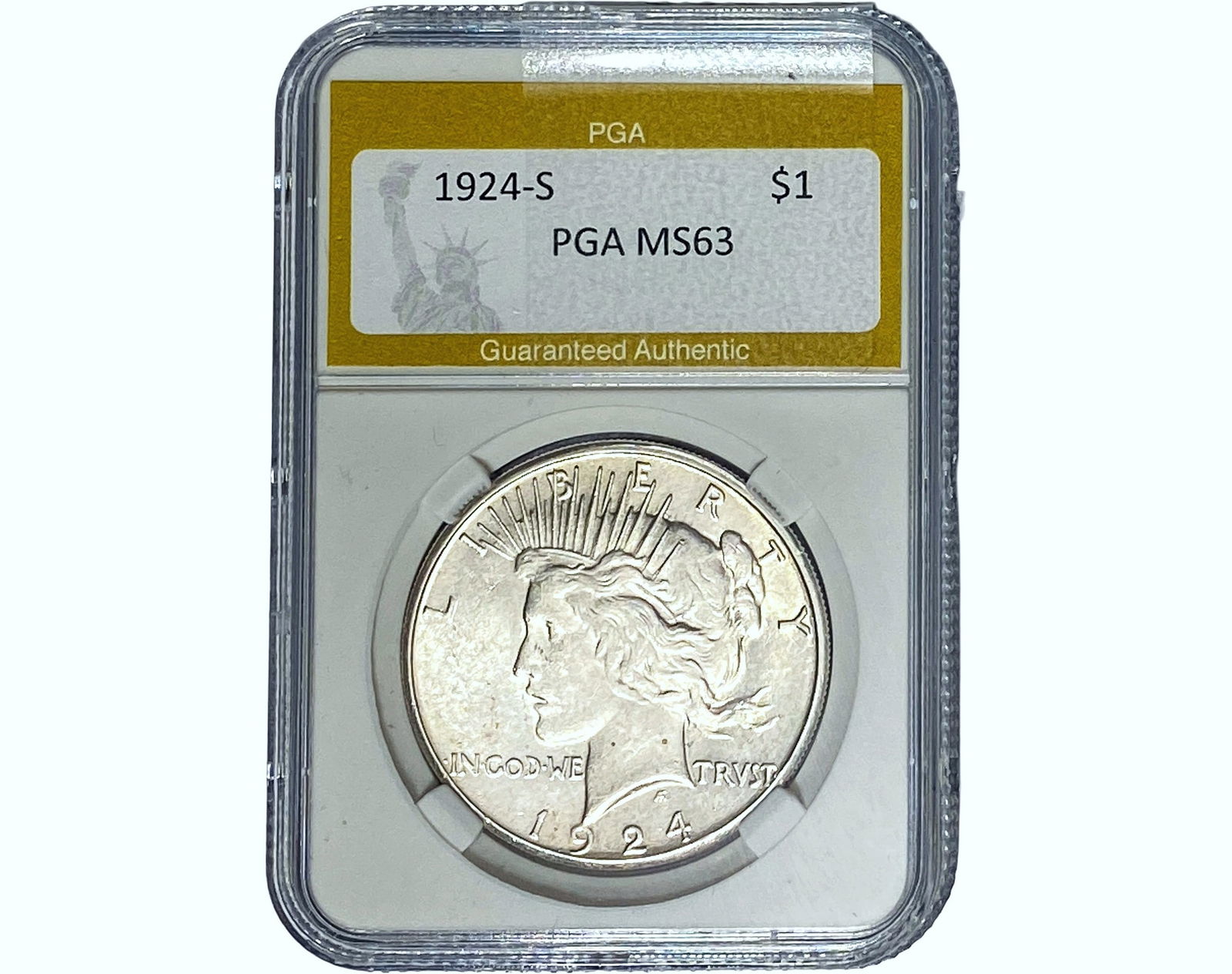 1924-S Silver Peace Dollar PGA MS63 (1 of 2)