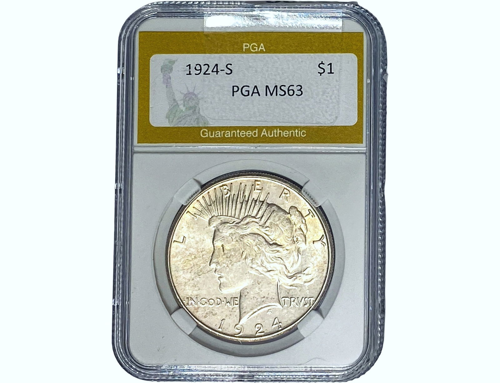 1924-S Silver Peace Dollar PGA MS63 (1 of 2)