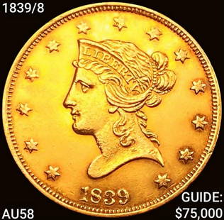 1839/8 $10 Gold Eagle CHOICE AU: 1839/8 $10 Gold Eagle CHOICE AU