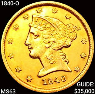 1840-O $5 Gold Half Eagle CHOICE BU: 1840-O $5 Gold Half Eagle CHOICE BU