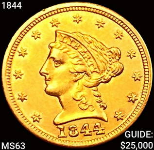 1844 $2.50 Gold Quarter Eagle CHOICE BU: 1844 $2.50 Gold Quarter Eagle CHOICE BU
