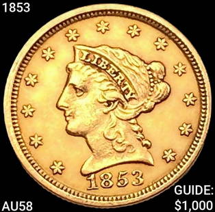 1853 $2.50 Gold Quarter Eagle CHOICE AU: 1853 $2.50 Gold Quarter Eagle CHOICE AU