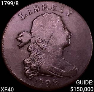 1799/8 Draped Bust Large Cent NEARLY UNCIRCULATED: 1799/8 Draped Bust Large Cent NEARLY UNCIRCULATED