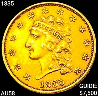 1835 $2.50 Gold Quarter Eagle CHOICE AU: 1835 $2.50 Gold Quarter Eagle CHOICE AU