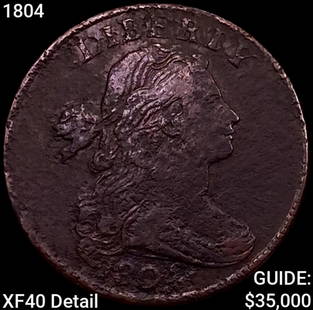 1804 Draped Bust Large Cent NEARLY UNCIRCULATED: 1804 Draped Bust Large Cent NEARLY UNCIRCULATED