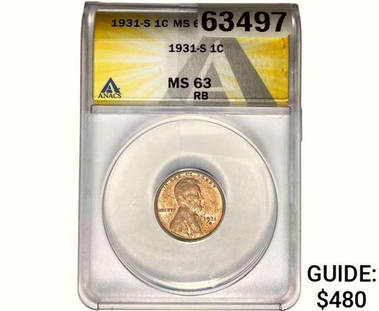 1931-S Wheat Cent ANACS MS63 RB (1 of 2)