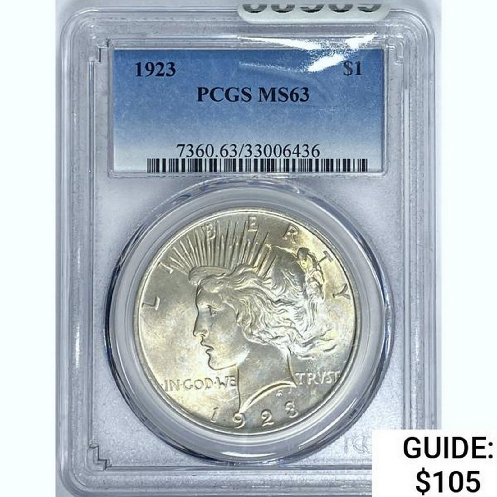 1923 Silver Peace Dollar PCGS MS63 (1 of 2)