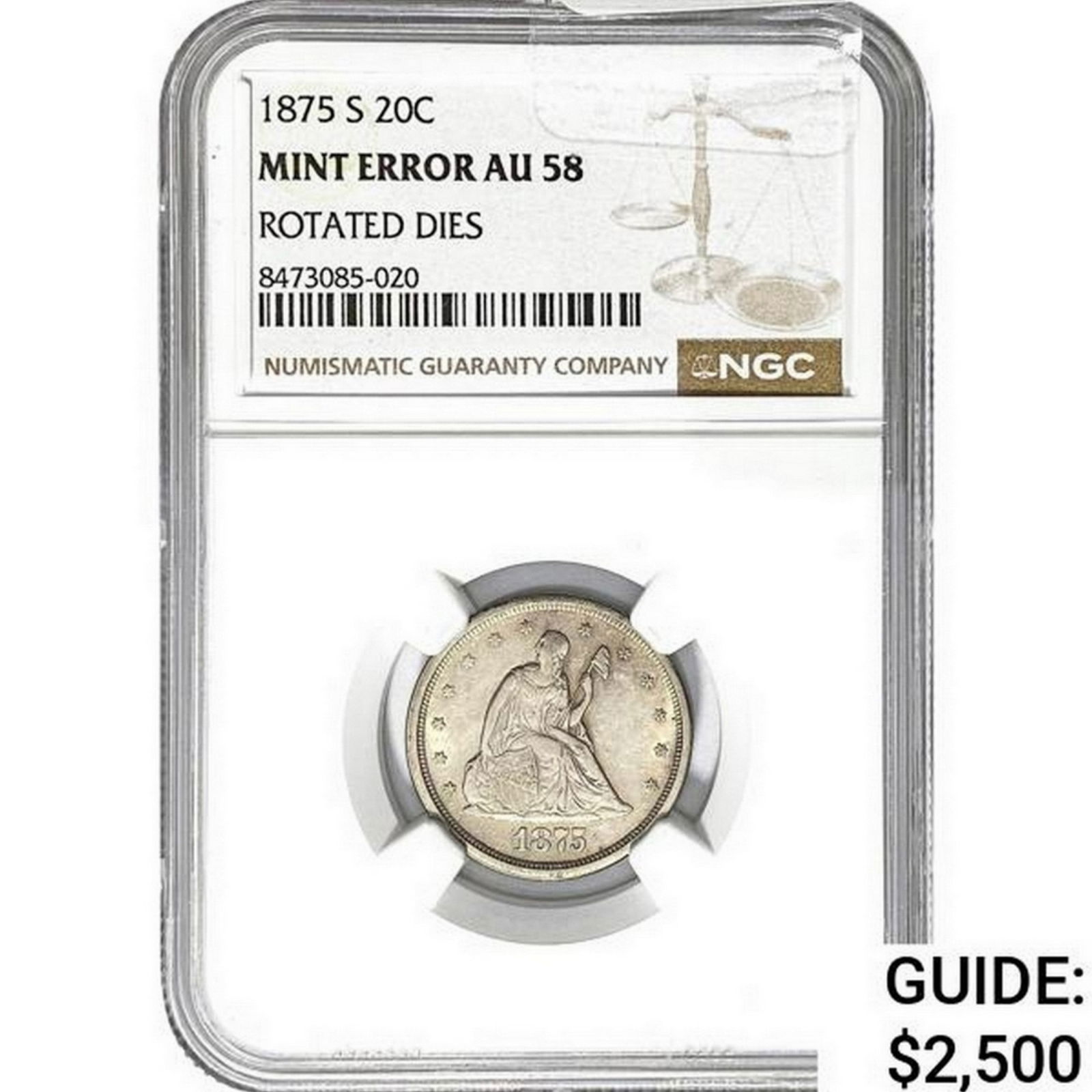 1875-S Twenty Cent Seated Liberty NGC AU58 (1 of 2)