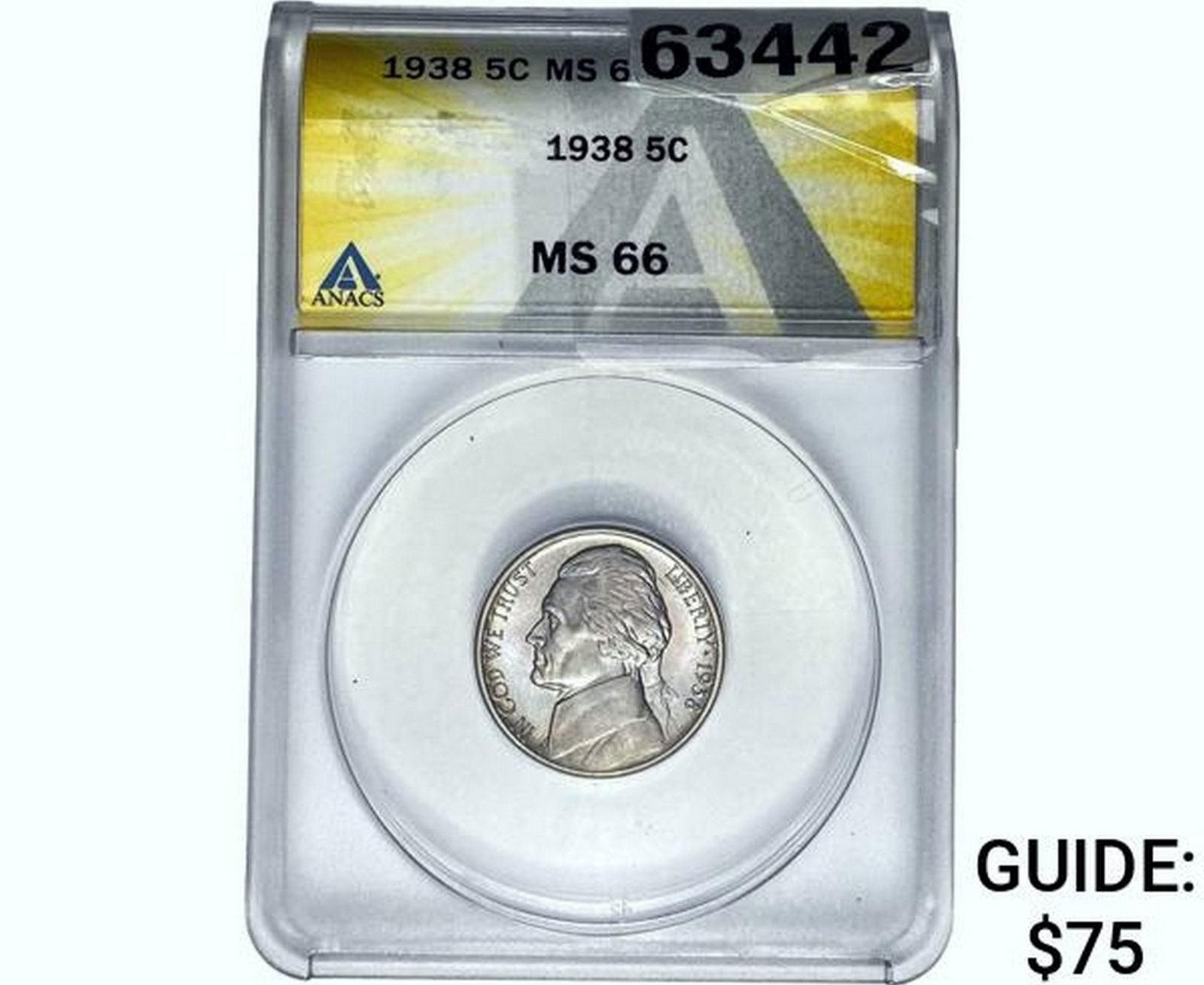 1938 Jefferson Nickel ANACS MS66 (1 of 2)