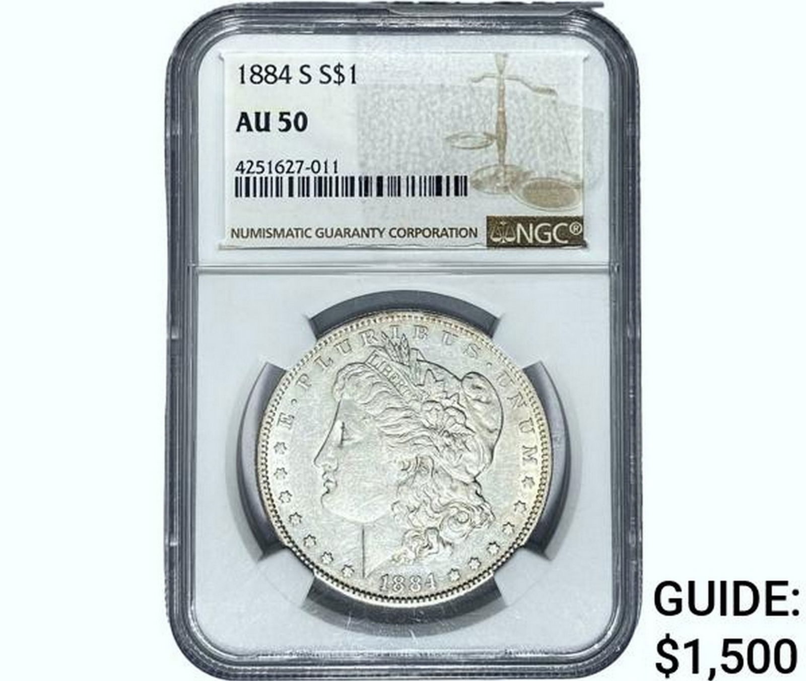 1884-S Morgan Silver Dollar NGC AU50 (1 of 2)