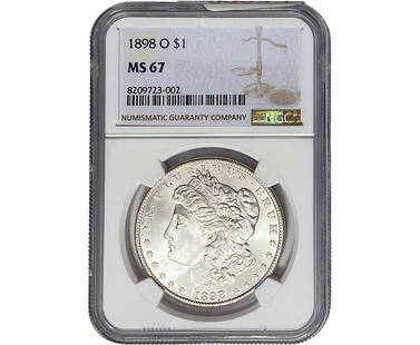 1898-O Morgan Silver Dollar NGC MS67: 1898-O Morgan Silver Dollar NGC MS67