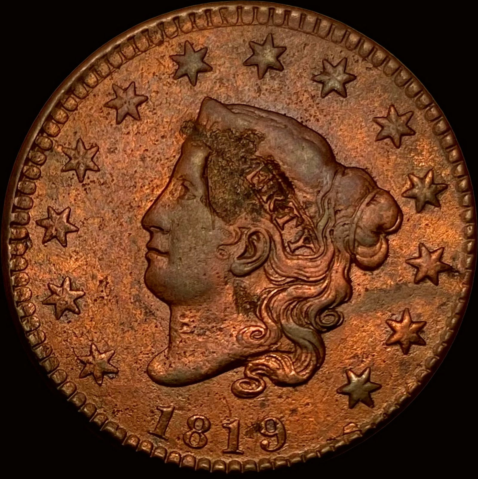 1819 Coronet Head Large Cent LIGHTLY CIRCULATED (1 of 2)