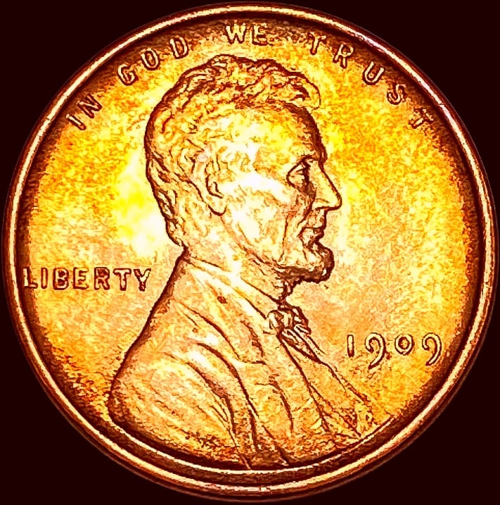 1909 VDB Red Lincoln Wheat Cent CHOICE BU (1 of 2)