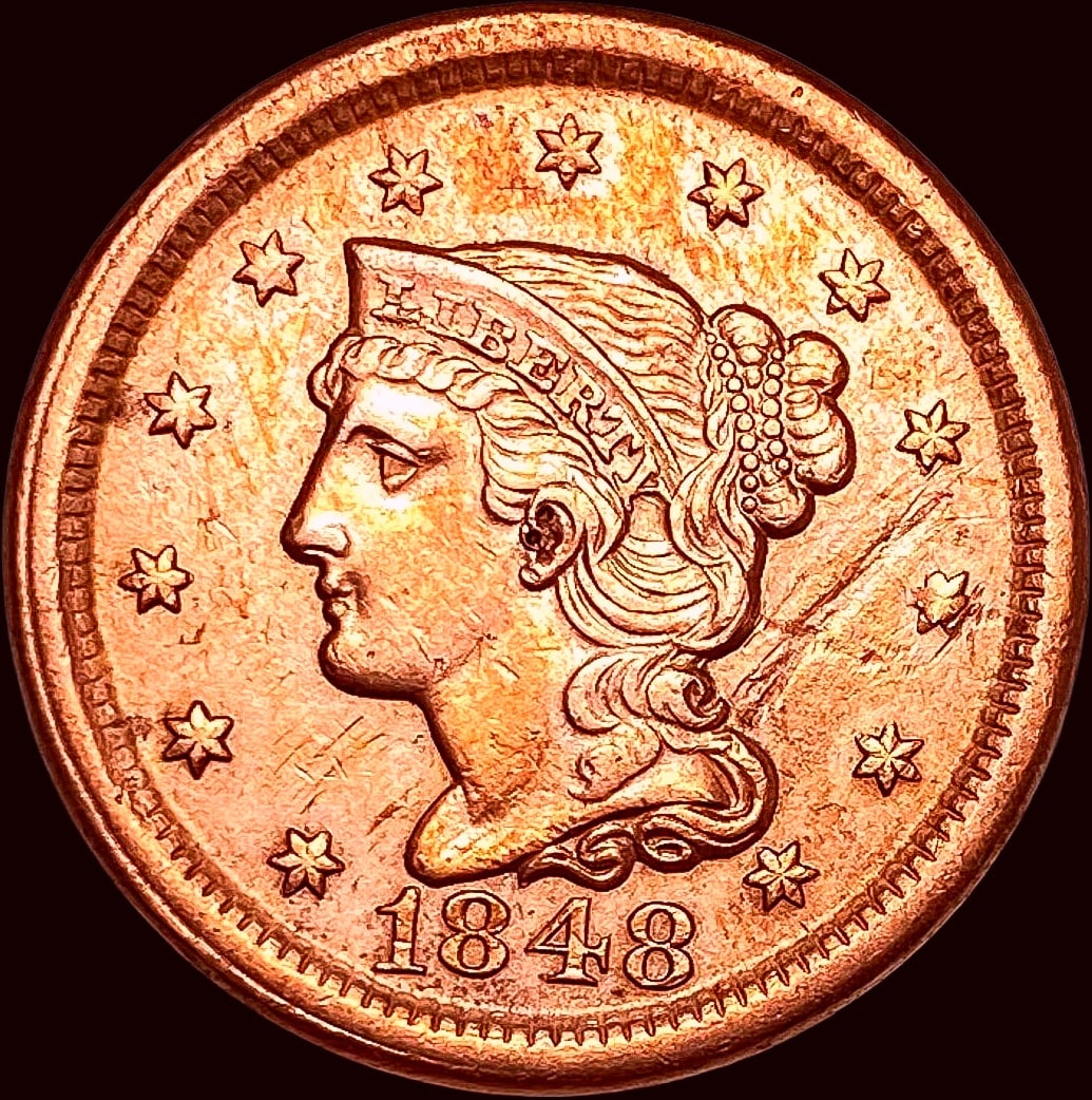 1848 Braided Hair Large Cent HIGH GRADE (1 of 2)