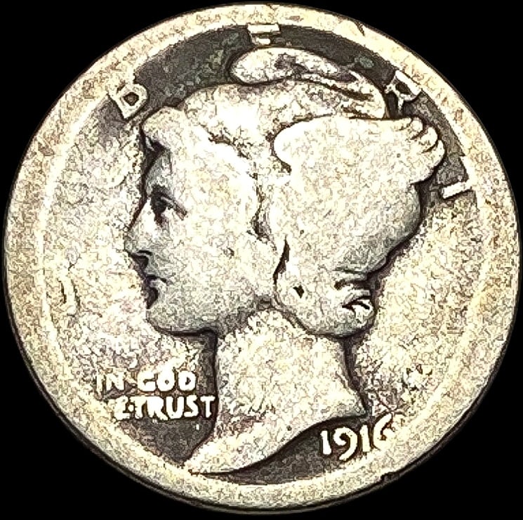 1916-D Mercury Dime NICELY CIRCULATED (1 of 2)