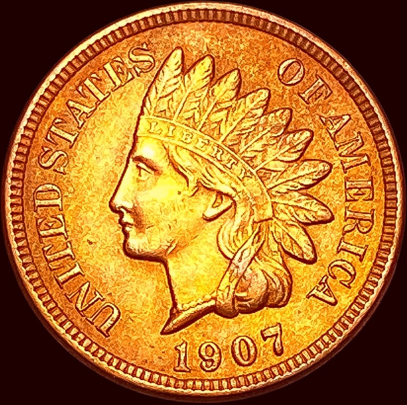 1907 Red Indian Head Cent CHOICE BU (1 of 2)
