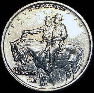 1925 Stone Mountain Silver Half Dollar GEM BU: 1925 Stone Mountain Silver Half Dollar GEM BU