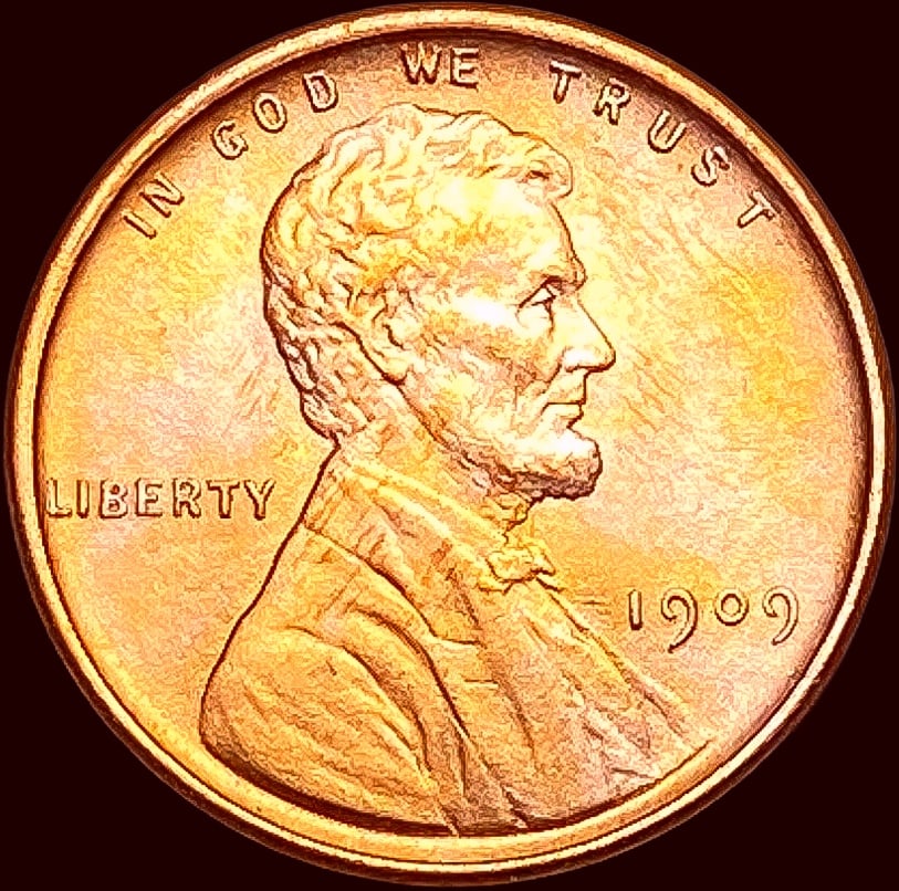 1909 VDB Red Lincoln Wheat Cent CHOICE BU (1 of 2)