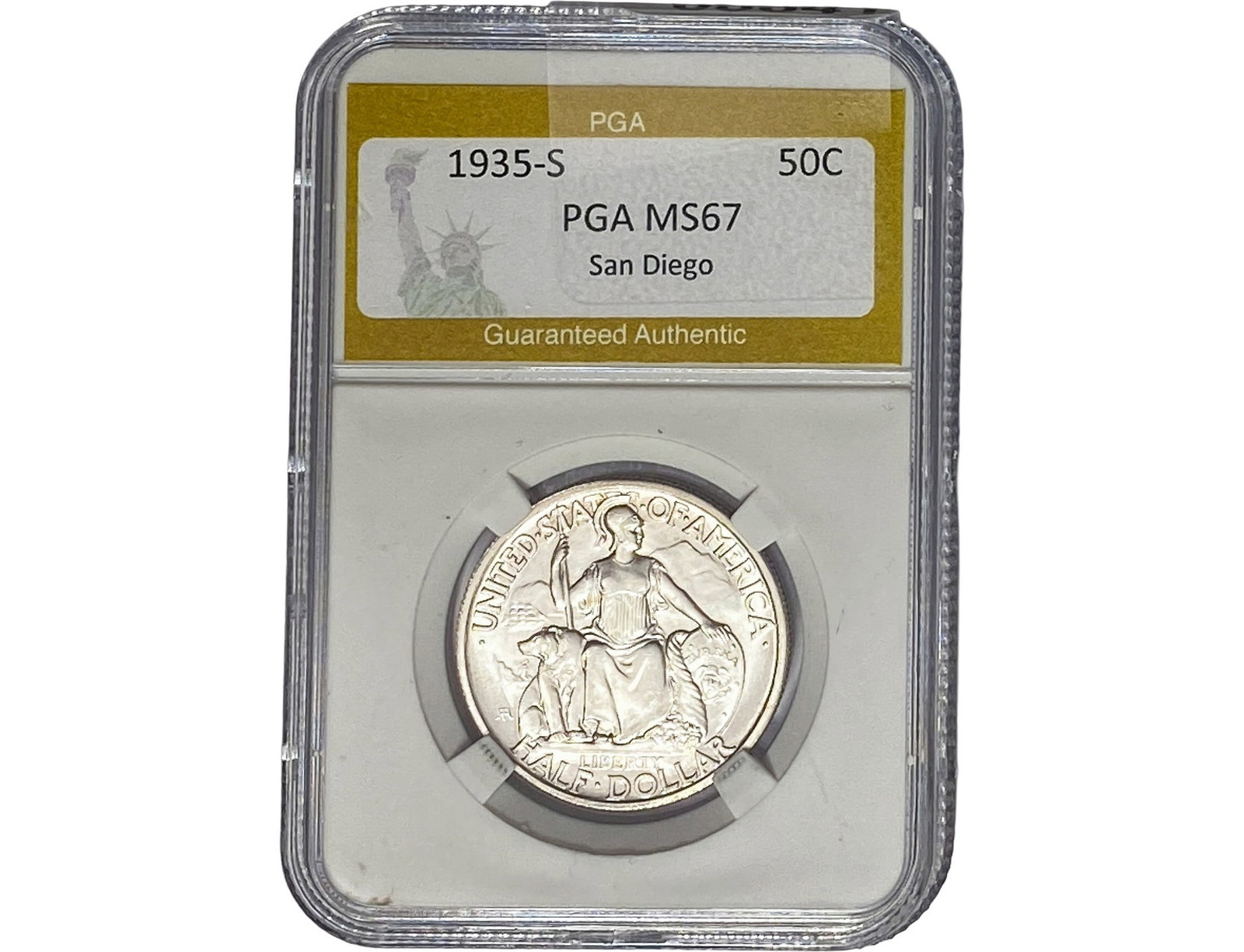 1935-S San Diego Half Dollar PGA MS67: 1935-S San Diego Half Dollar PGA MS67
