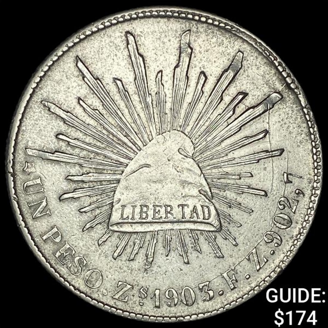 1903Zs FZ Mexico Silver Peso CLOSELY UNCIRCULATED (1 of 2)