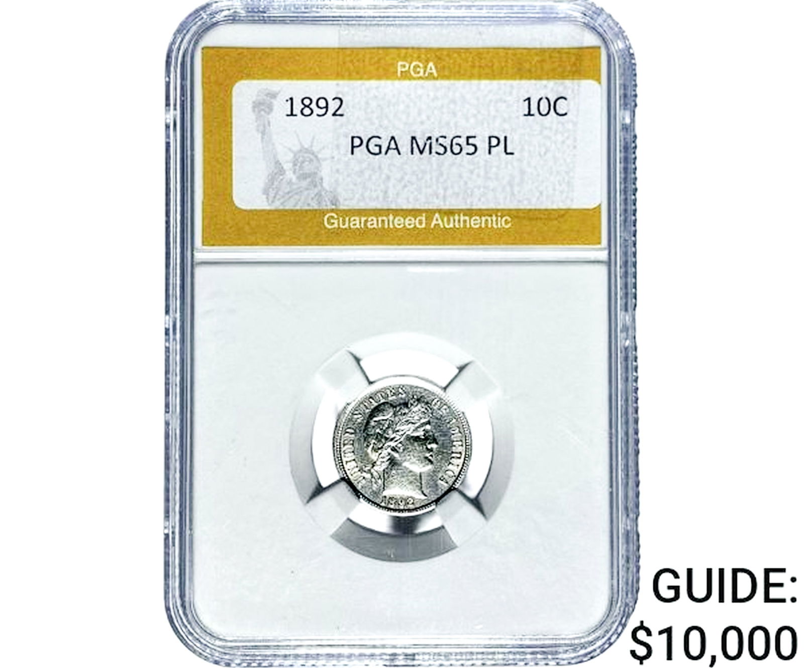 1892 Barber Dime PGA MS65 PL (1 of 2)