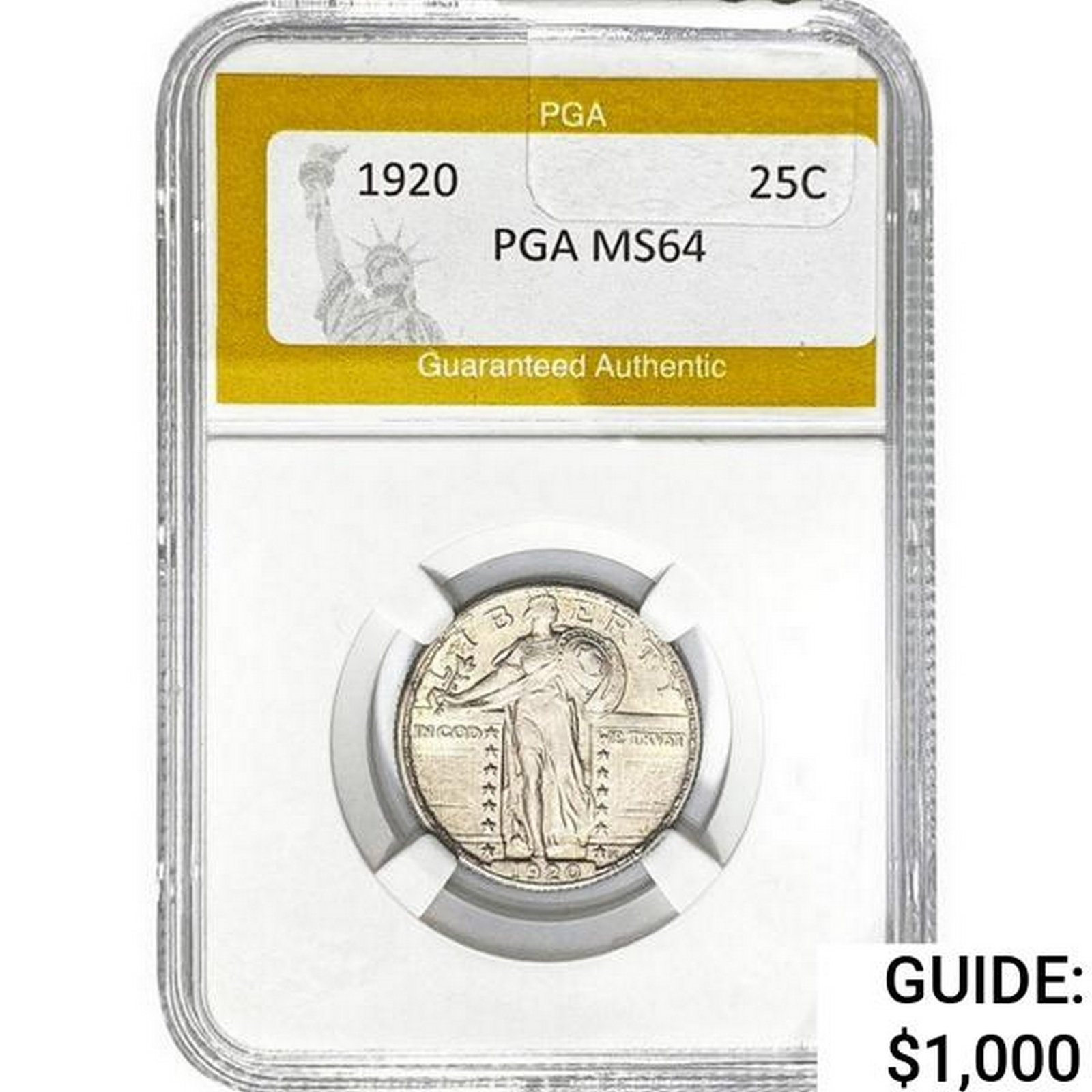 1920 Standing Liberty Quarter PGA MS64: 1920 Standing Liberty Quarter PGA MS64