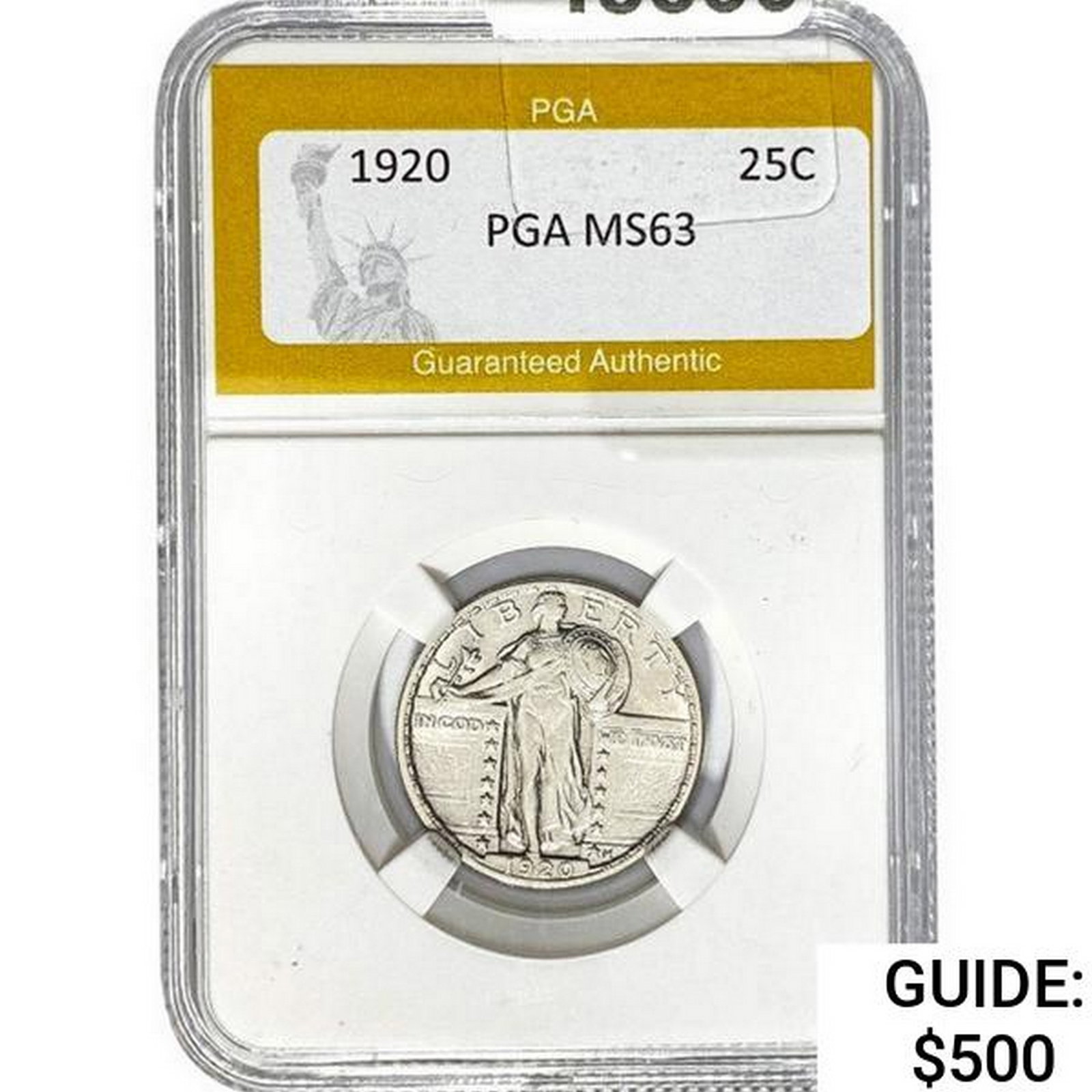 1920 Standing Liberty Quarter PGA MS63: 1920 Standing Liberty Quarter PGA MS63