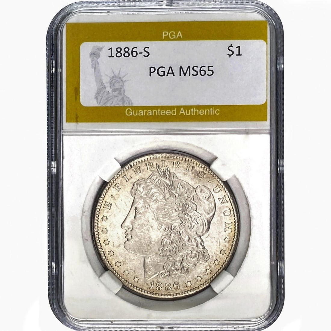 1886-S Morgan Silver Dollar PGA MS65 (1 of 2)