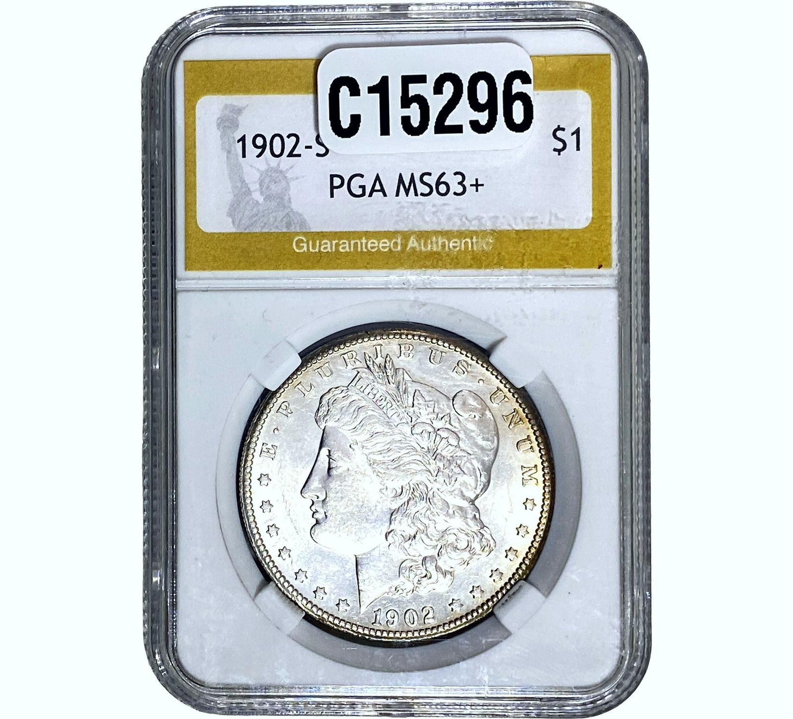1902-S Morgan Silver Dollar PGA MS63+ (1 of 2)