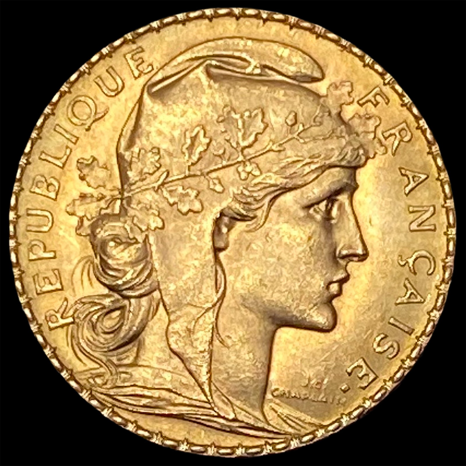 1909 France .1867oz Gold 20 Francs UNCIRCULATED: 1909 France .1867oz Gold 20 Francs UNCIRCULATED