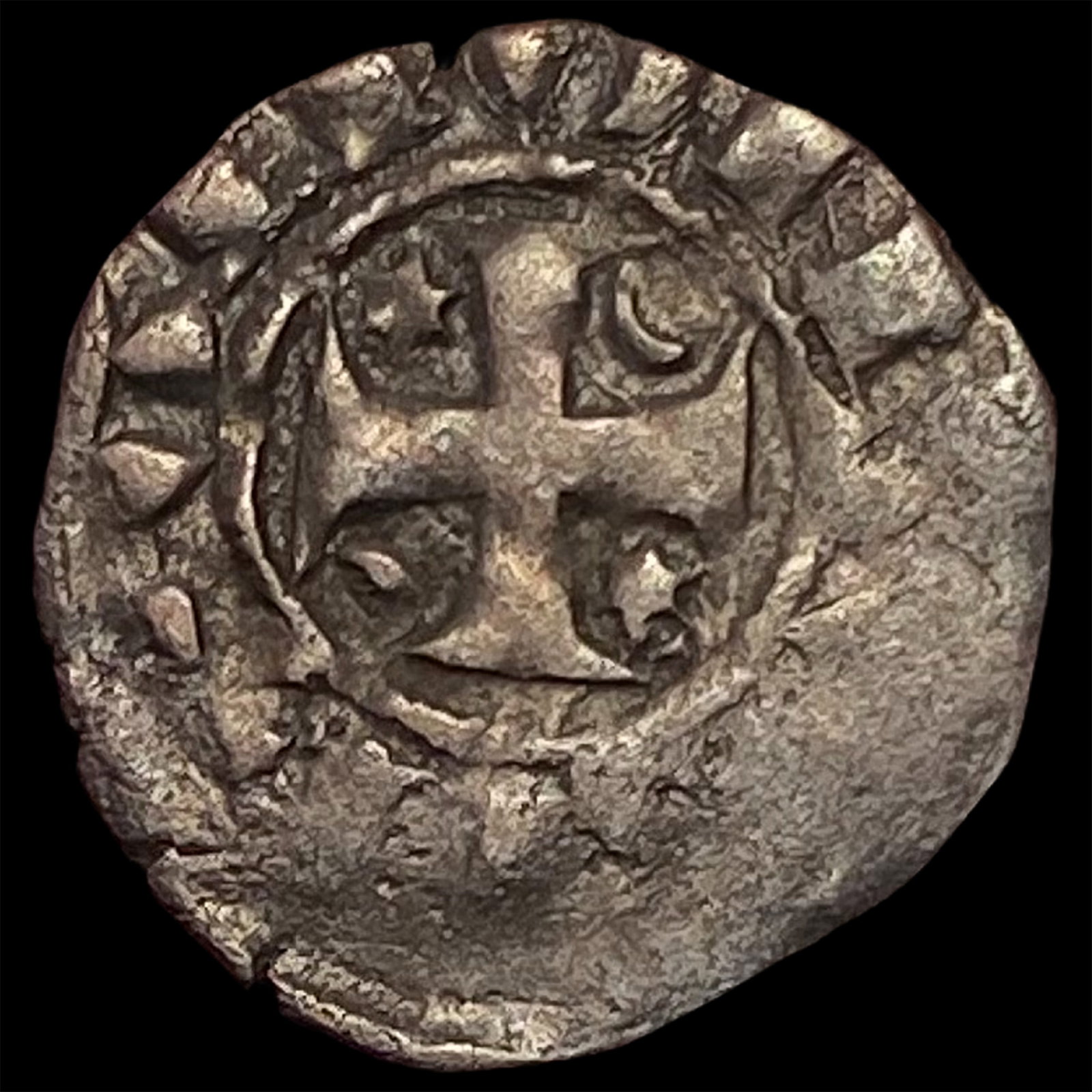 1248-1279 Portugal Alfonso III Silver Denero NEARLY UNCIRCULATED: 1248-1279 Portugal Alfonso III Silver Denero NEARLY UNCIRCULATED