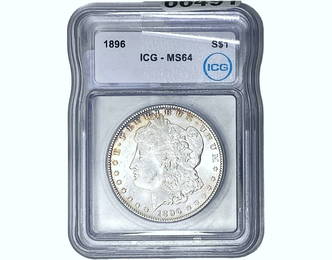 1896 Morgan Silver Dollar ICG MS64