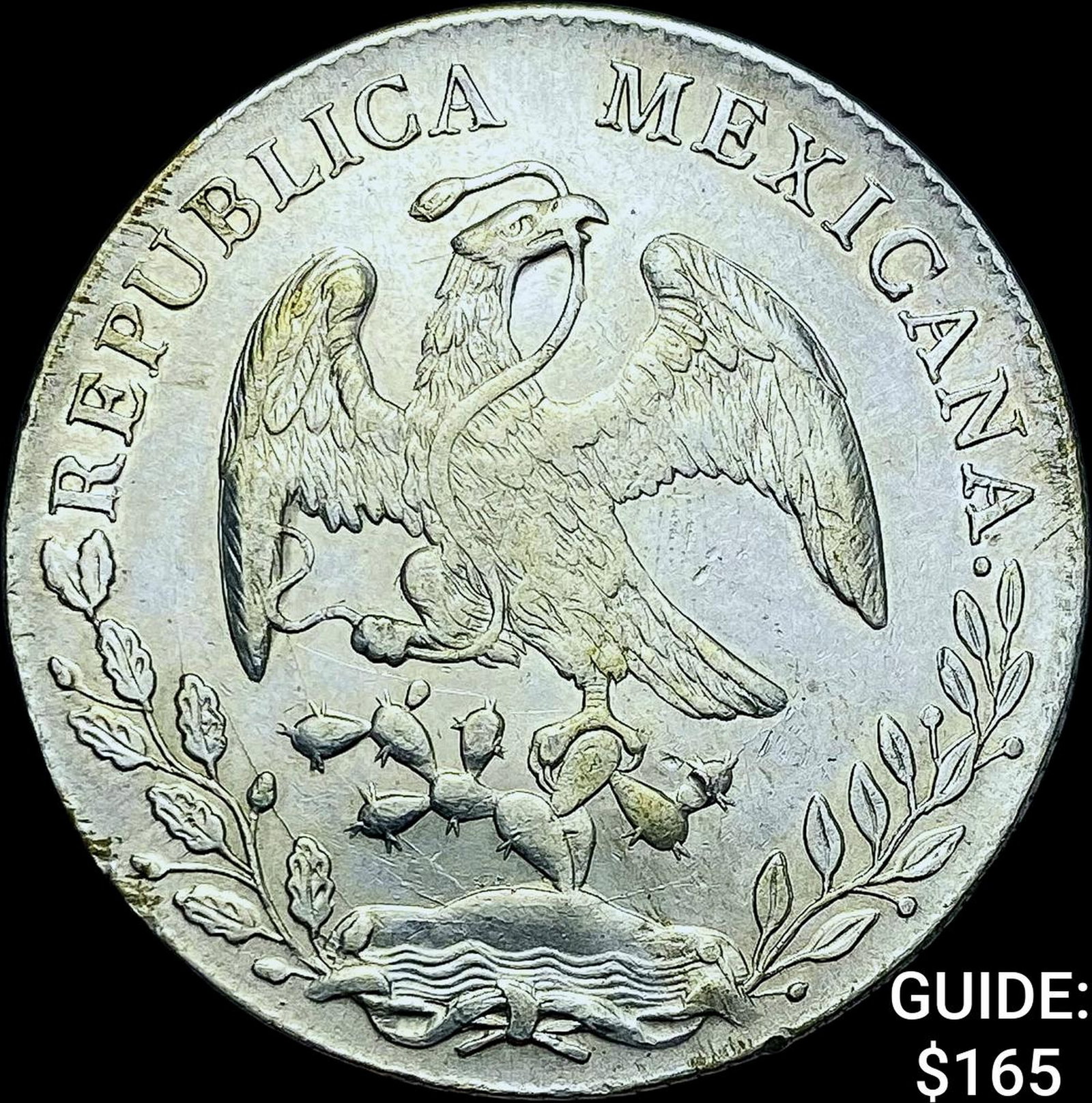 1896Mo AM Mexico Silver 8 Reales Cap and Rays UNCIRCULATED: 1896Mo AM Mexico Silver 8 Reales Cap and Rays UNCIRCULATED