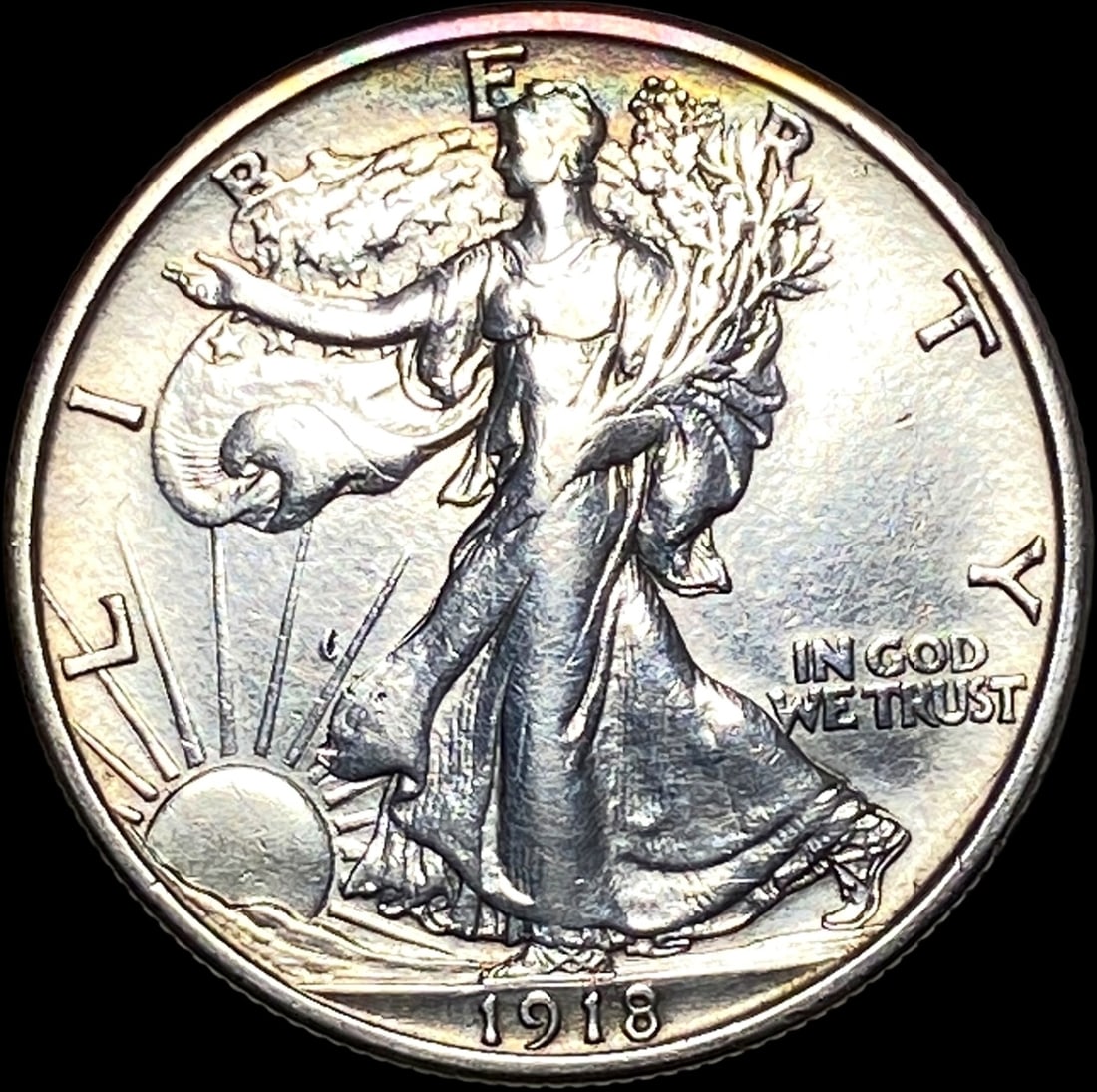 1918 Silver Walking Liberty Half Dollar  NEARLY UNCIRCULATED (1 of 2)
