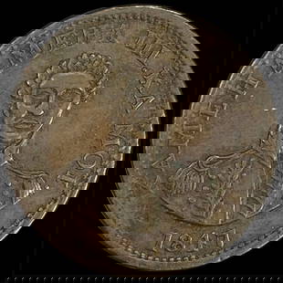 1847 Hawaii Copper Hapa Haneri Token CHOICE  AU: 1847 Hawaii Copper Hapa Haneri Token CHOICE AU