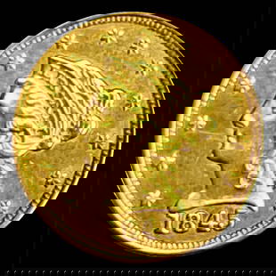 1845 Liberty Head Gold $2.50 Quarter Eagle  UNCIRCULATED: 1845 Liberty Head Gold $2.50 Quarter Eagle UNCIRCULATED
