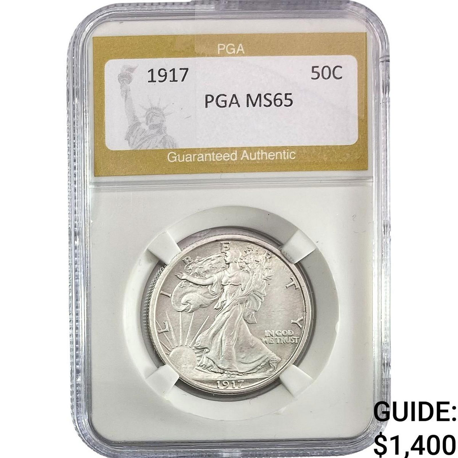 1917 Walking Liberty Half Dollar PGA MS65 (1 of 2)