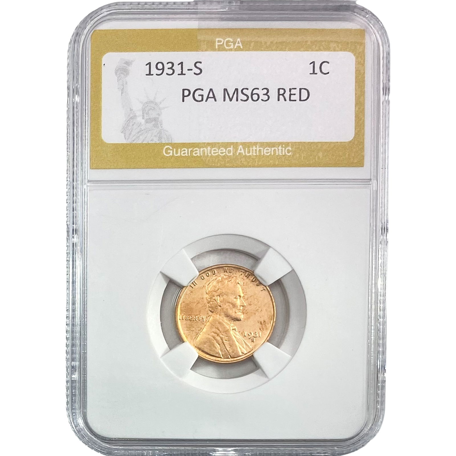 1931-S Wheat Cent PGA MS63 RED (1 of 2)