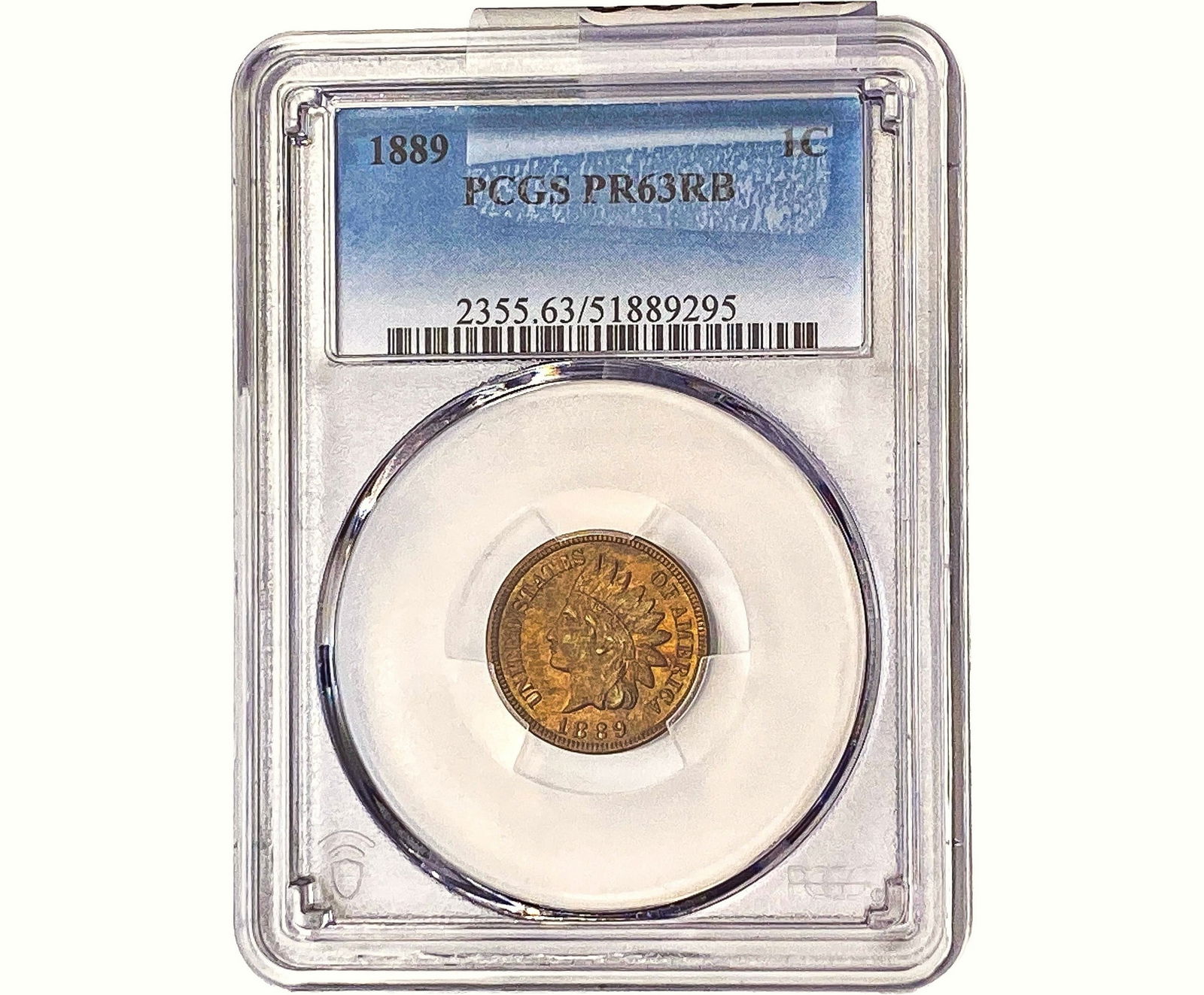 1889 Indian Head Cent PCGS PR63 RB (1 of 2)