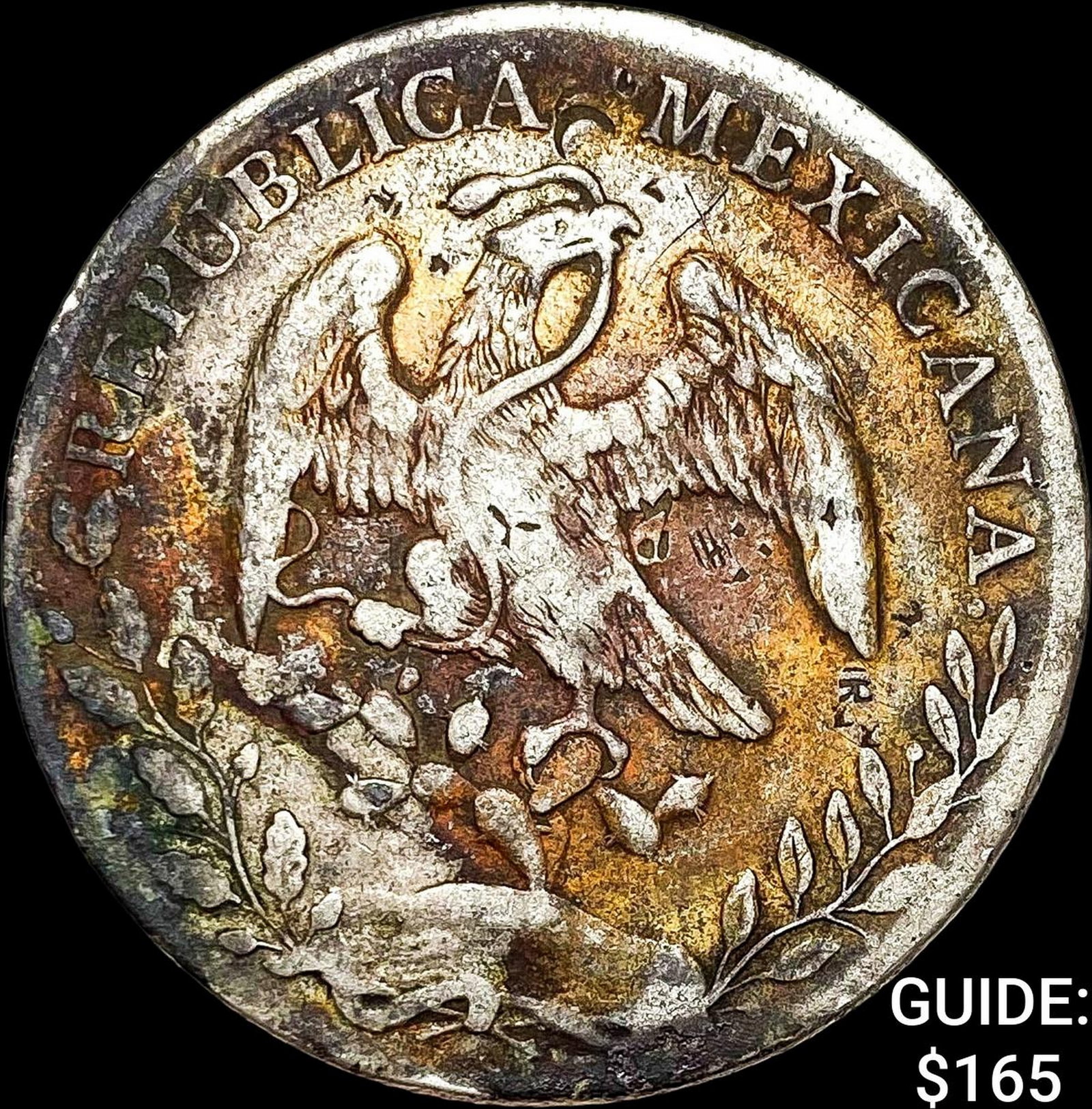 1892Mo AM Mexico Silver 8 Reales Cap and Rays NEARLY UNCIRCULATED: 1892Mo AM Mexico Silver 8 Reales Cap and Rays NEARLY UNCIRCULATED
